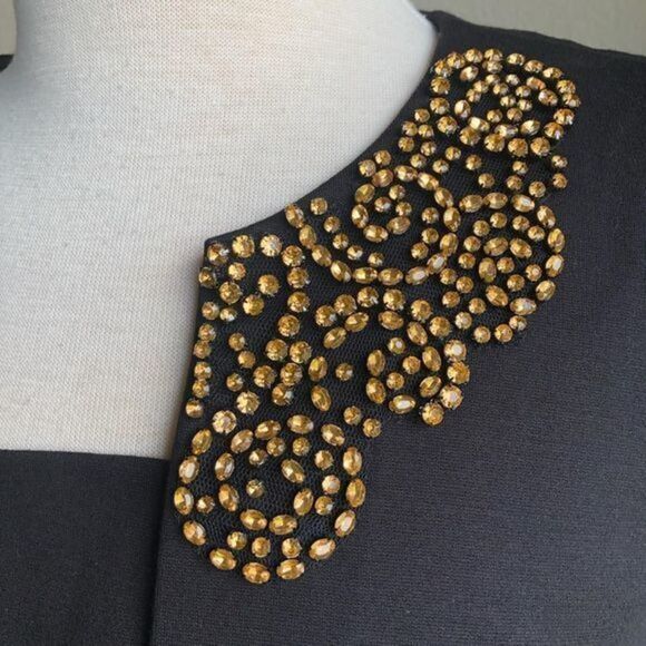 Ted Baker London jewel neckline little black dress large - Picture 6 of 7